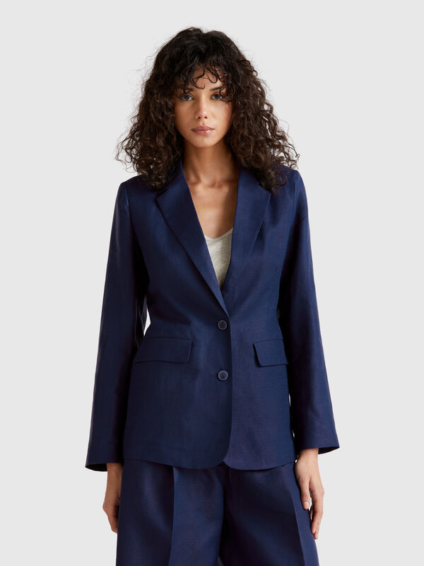 Blazer in linen blend Women