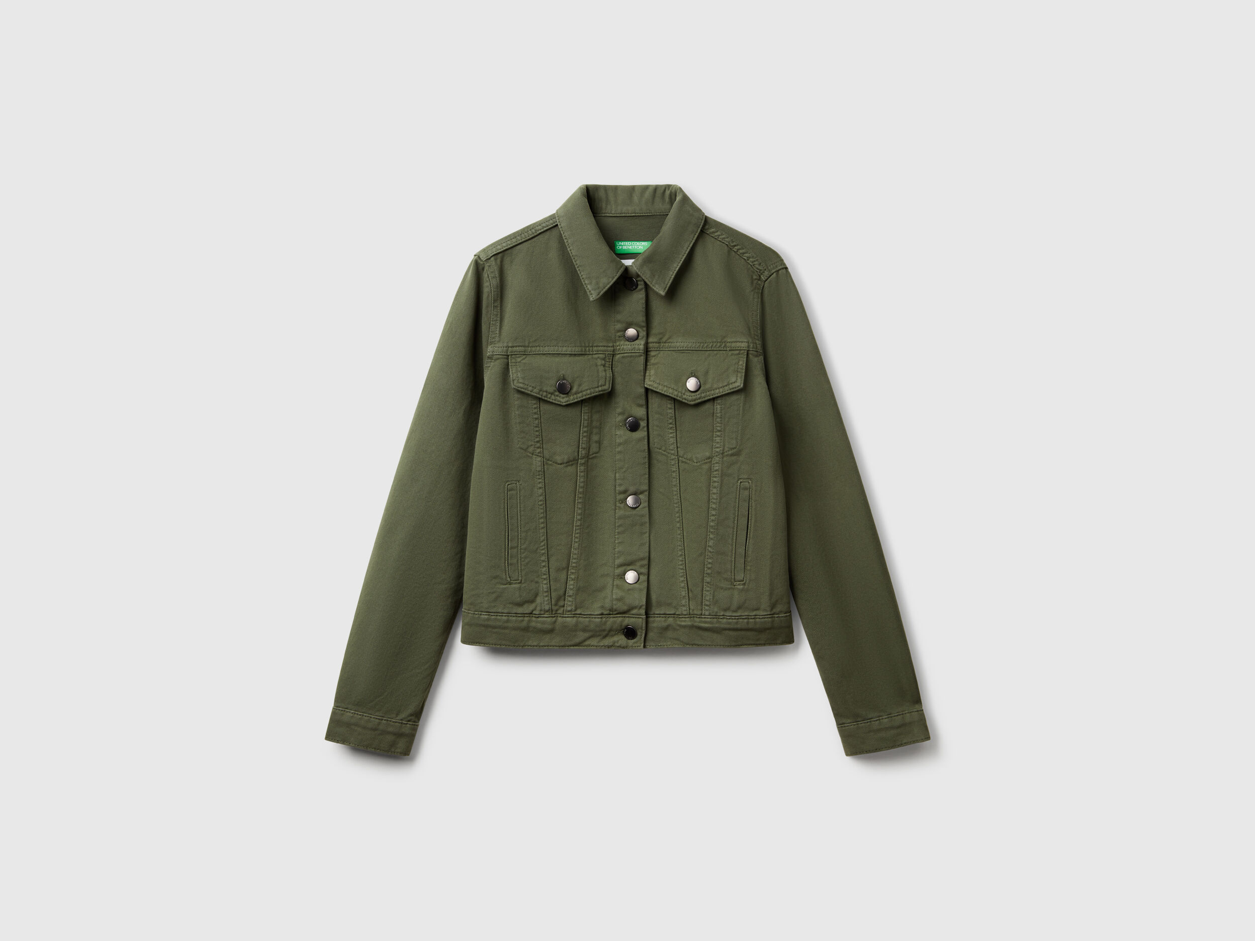 Denim rider jacket - Military Green | Benetton