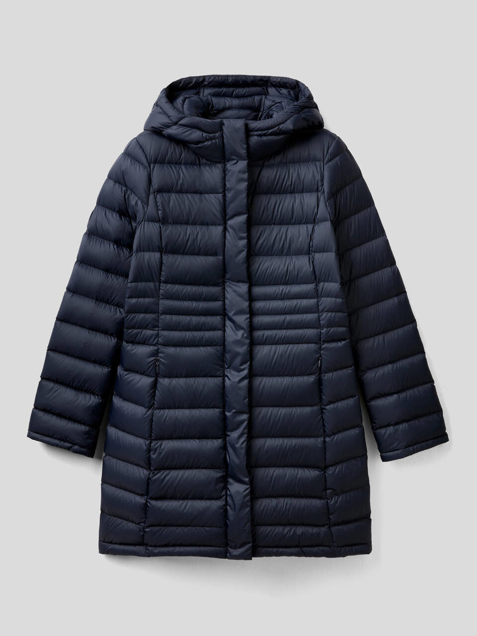 Waisted puffer jacket with hood image number 1