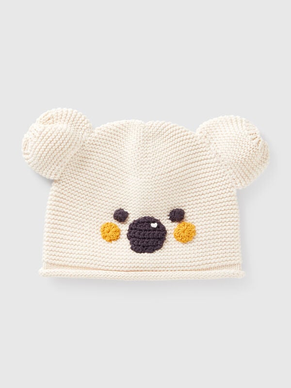 Tricot hat with applique New Born (0-18 months)