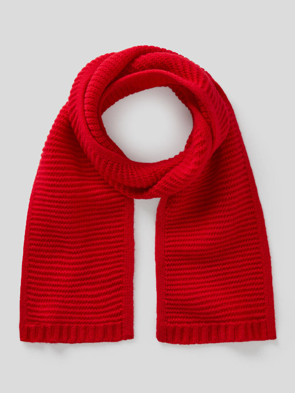Wool blend knit scarf image number 1