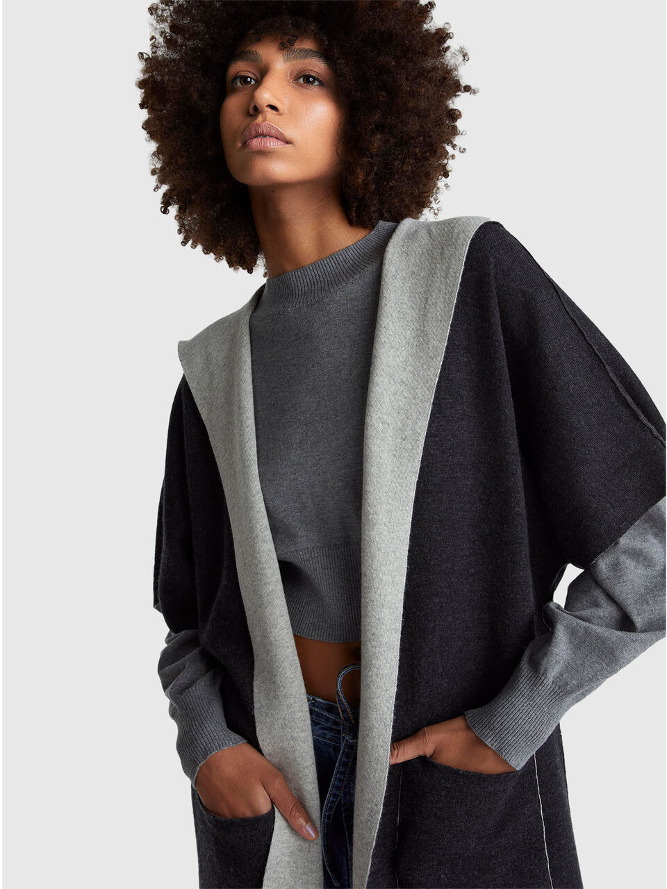 KNITTED COAT Women image number null