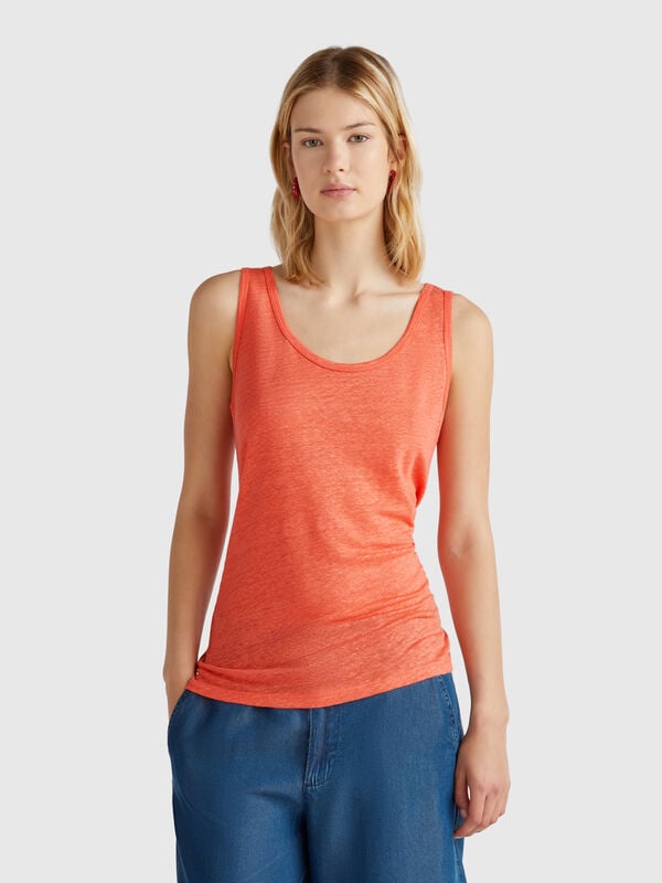 Tank top in pure linen Women