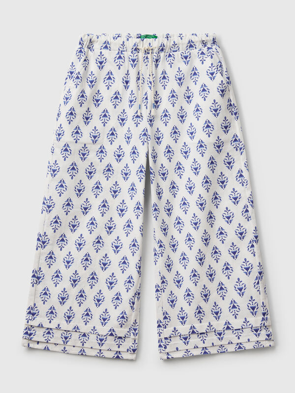 Patterned trousers with wide leg Junior Girl