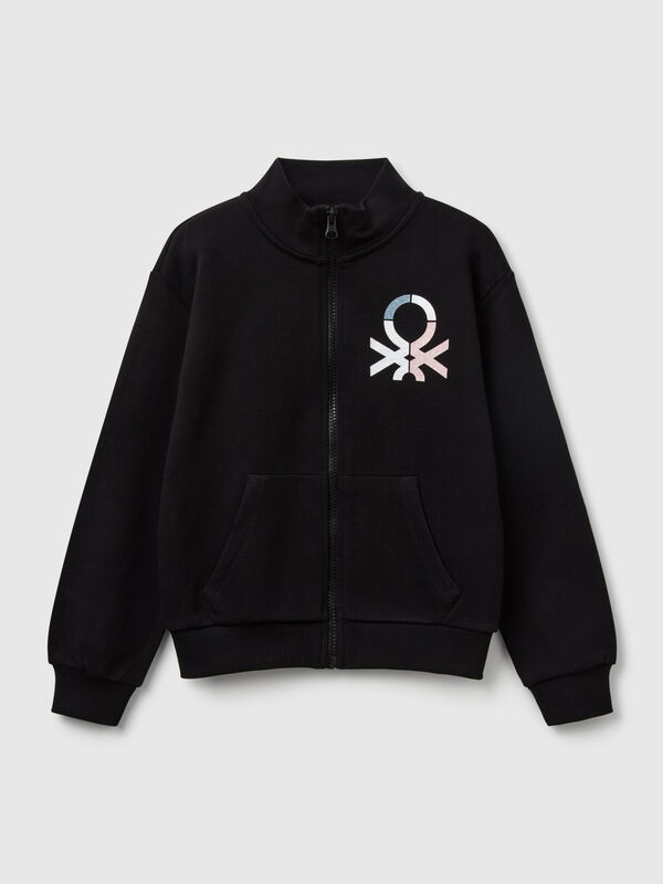 High neck sweatshirt with zipper Junior Girl