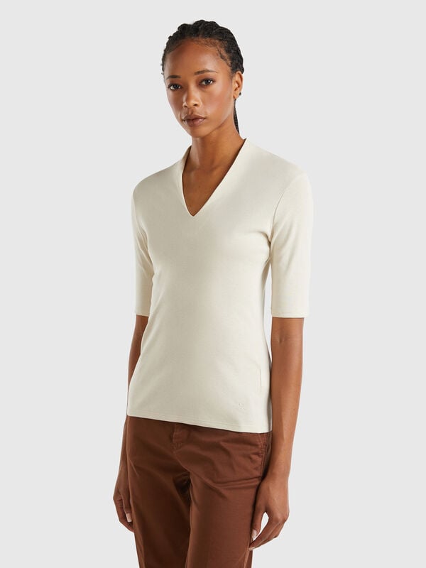 Slim fit t-shirt in long fiber cotton Women