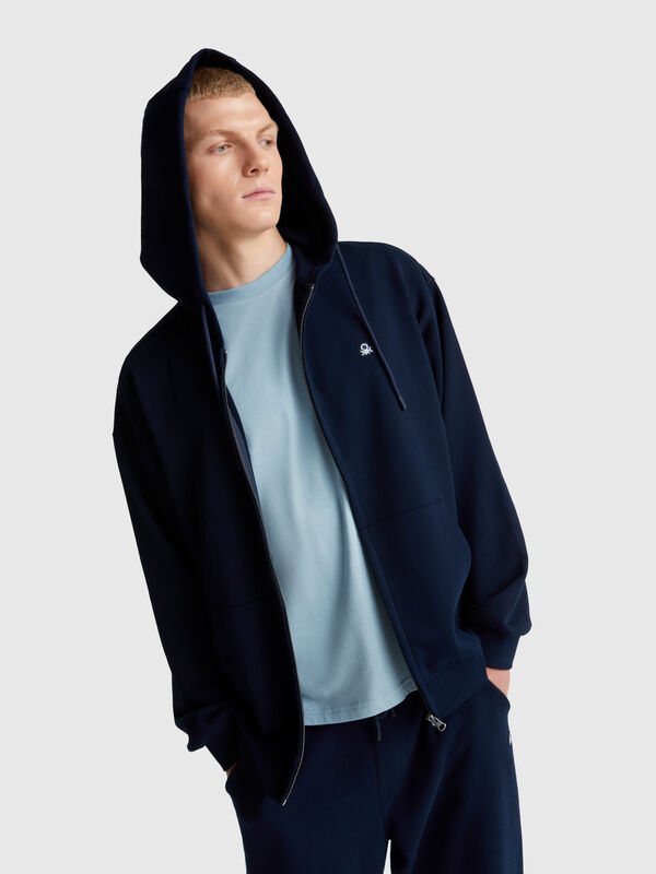 Zip-up hoodie in cotton Men