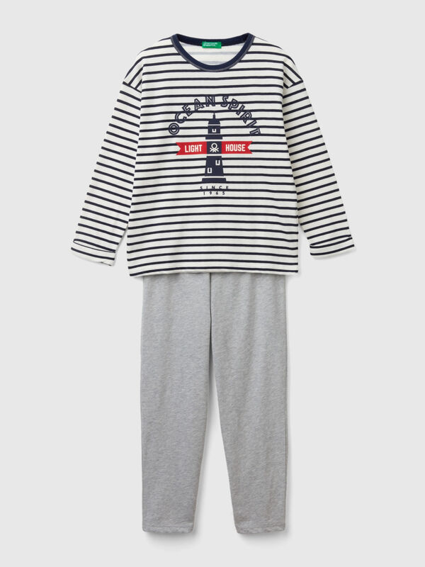 Pyjamas in striped knit Junior Boy