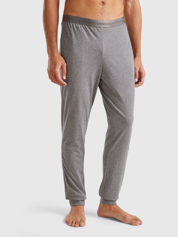 Trousers with elastic logo Men