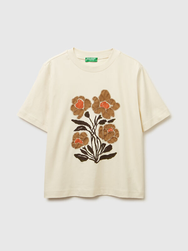 T-shirt with print and embroidery Women