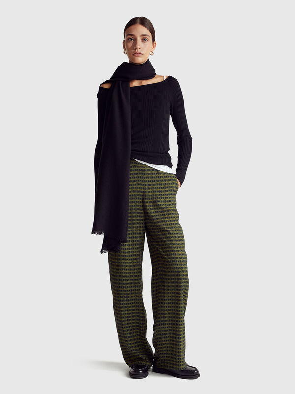Straight trousers with graphic print Straight trousers with graphic print Women
