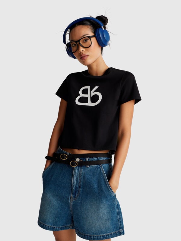 T-shirt with logo in cotton blend Women