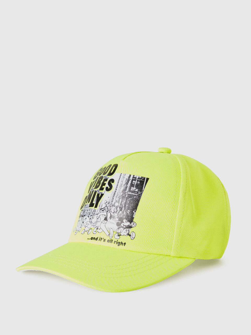 Yellow baseball cap with Disney print