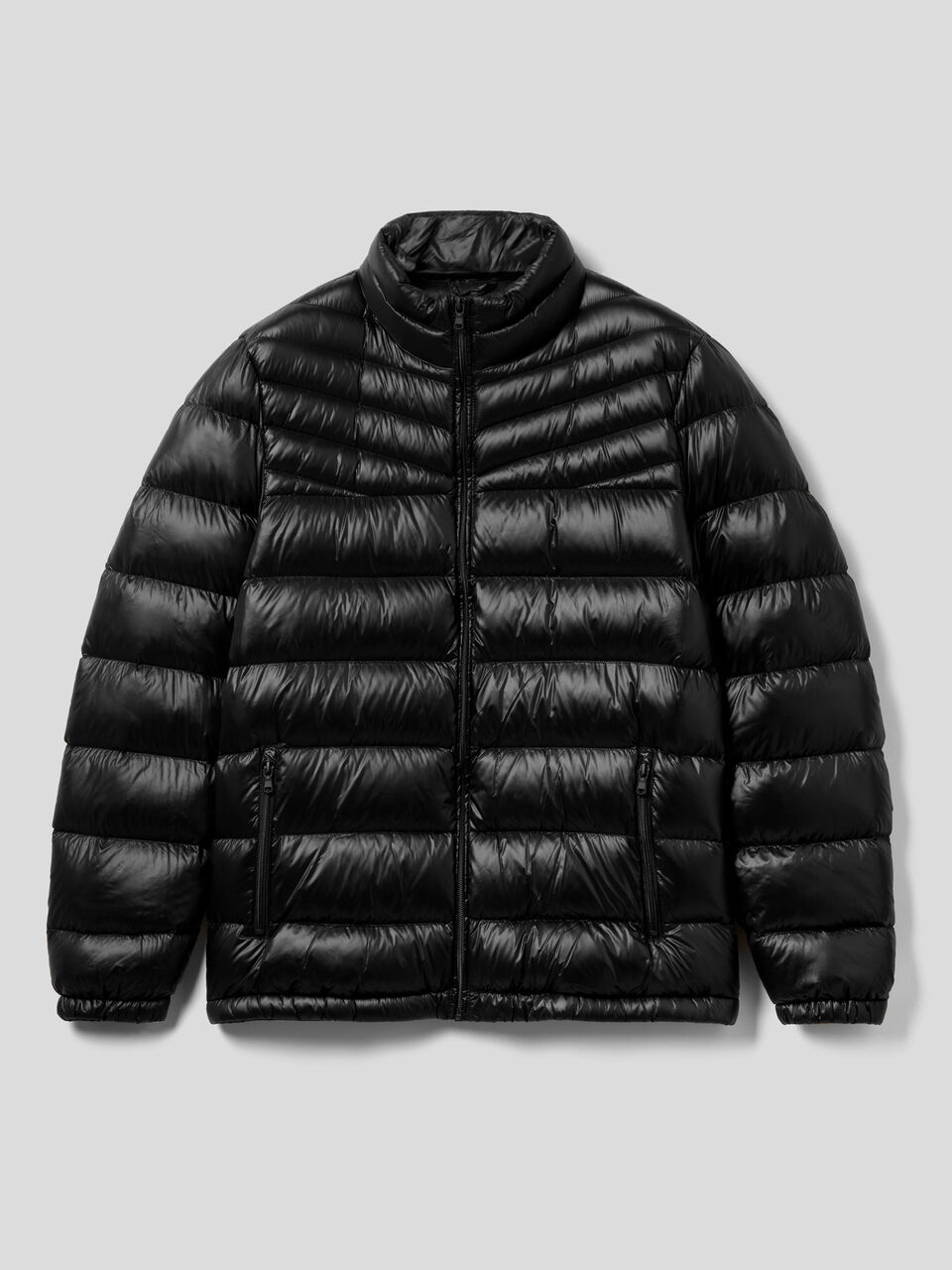 Midweight padded jacket in shiny fabric image number 1