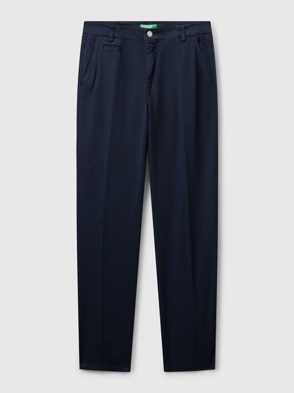 Dark blue slim fit cotton chinos Dark blue slim fit cotton chinos Women