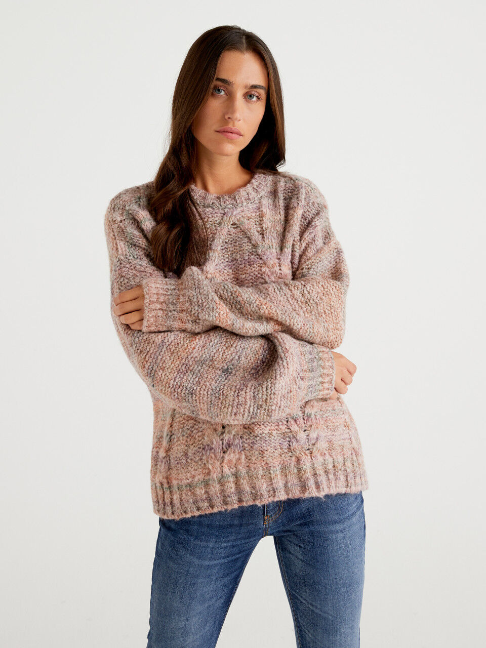 Multicolored boxy fit sweater