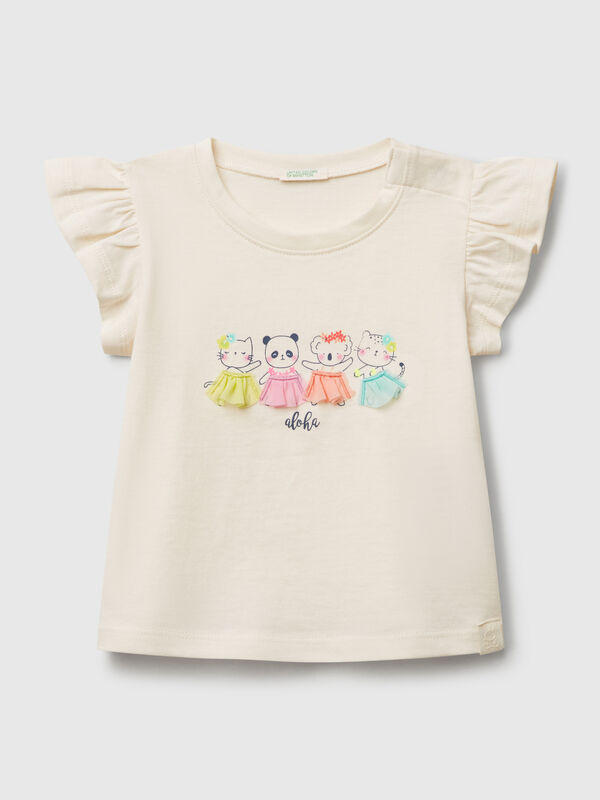 T-shirt with print and applique New Born (0-18 months)
