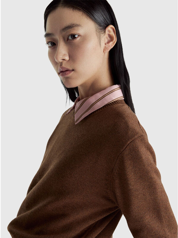 Sweater in cashmere and wool blend Women