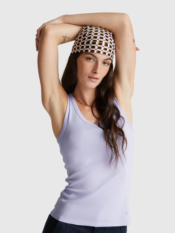 Lilac tank top in pure cotton Women