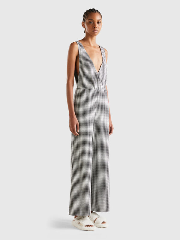 Palazzo houndstooth jumpsuit