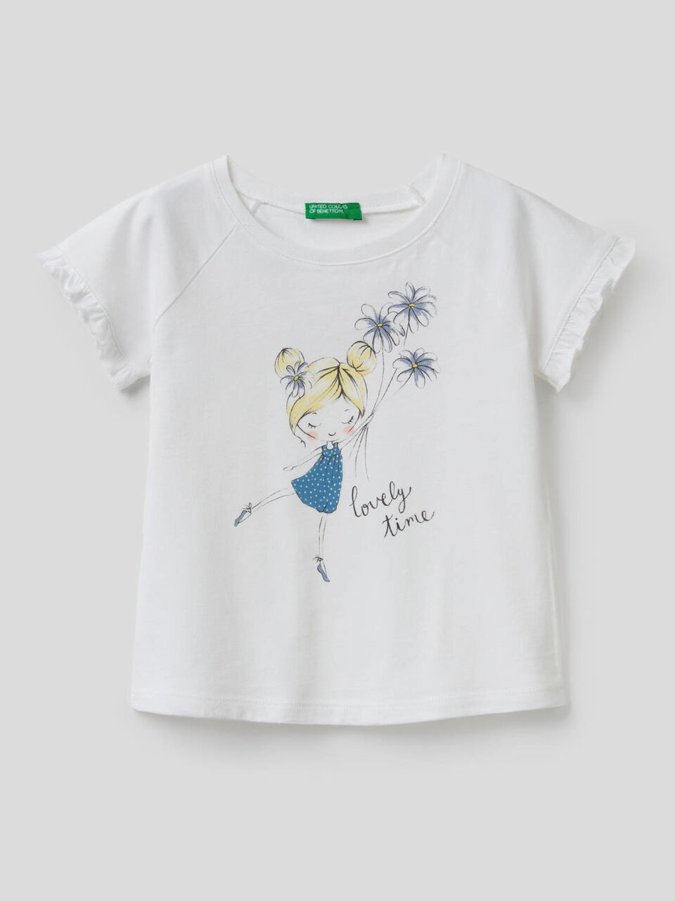 T-shirt with ruffles and glitter image number 1