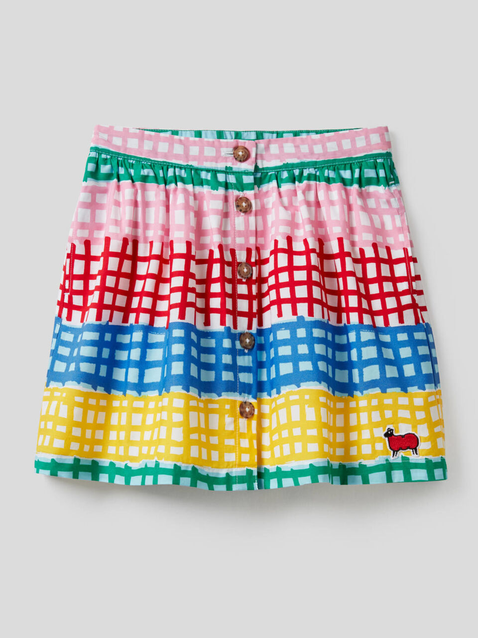 Printed skirt in pure cotton image number 1