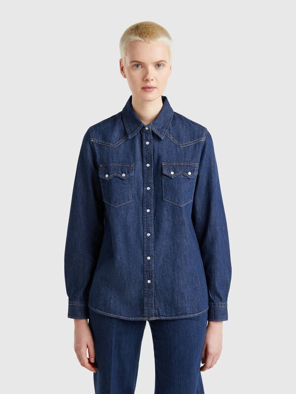 Western denim shirt Women