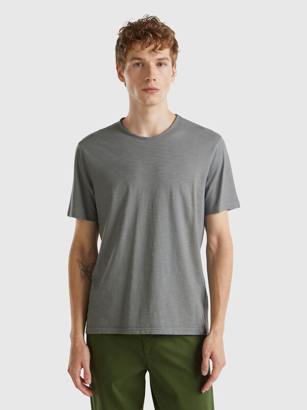 Mouse gray slub cotton t-shirt Men