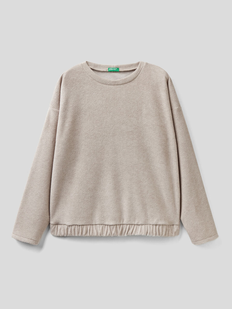 Fleece sweater with marl effect image number 1