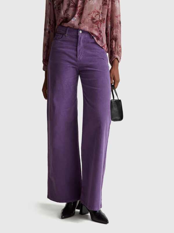 Wide fit corduroy trousers Women