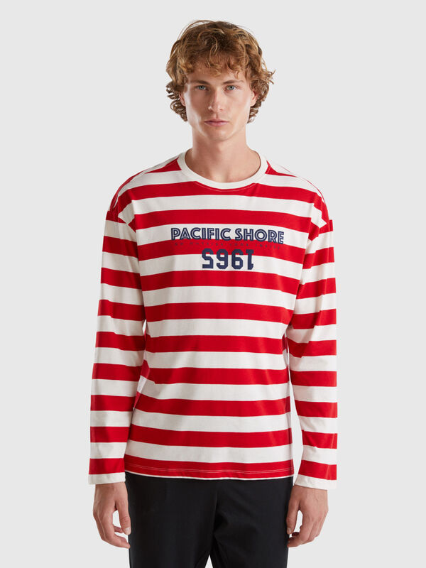 Striped t-shirt with print Men