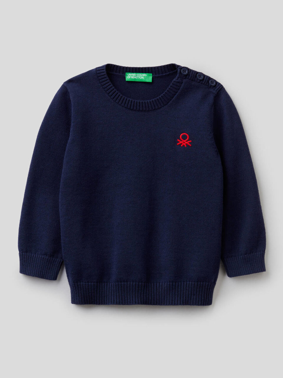 Tricot sweater in pure cotton image number 1