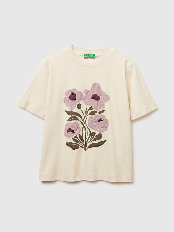 T-shirt with print and embroidery Women