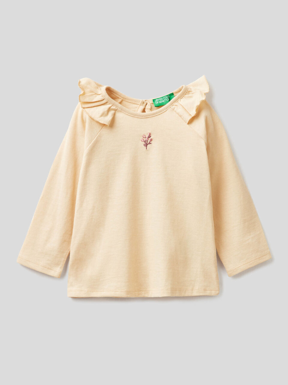 T-shirt with in organic cotton with ruffles image number 1
