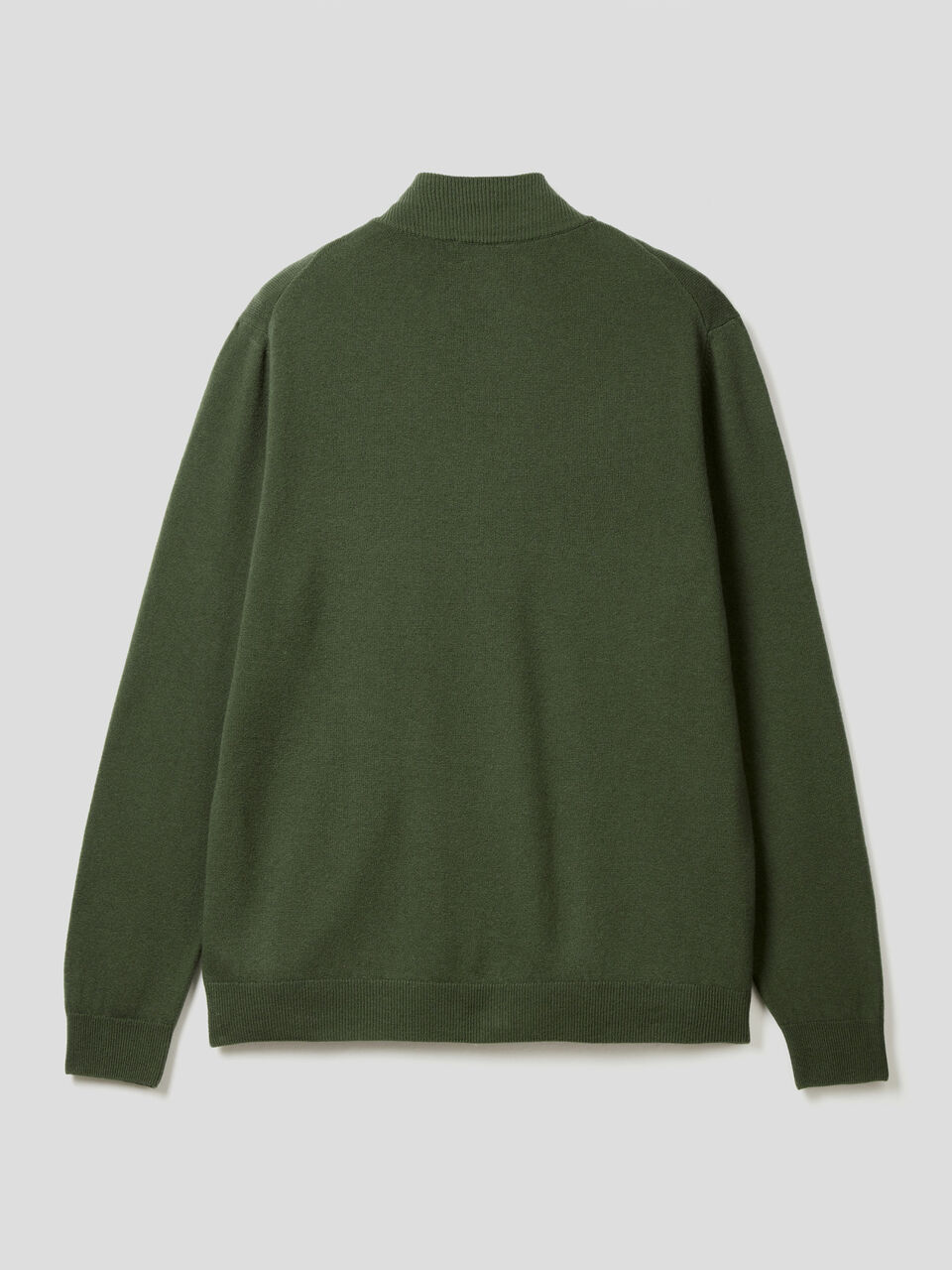 Zip-up cardigan in 100% virgin wool image number 2