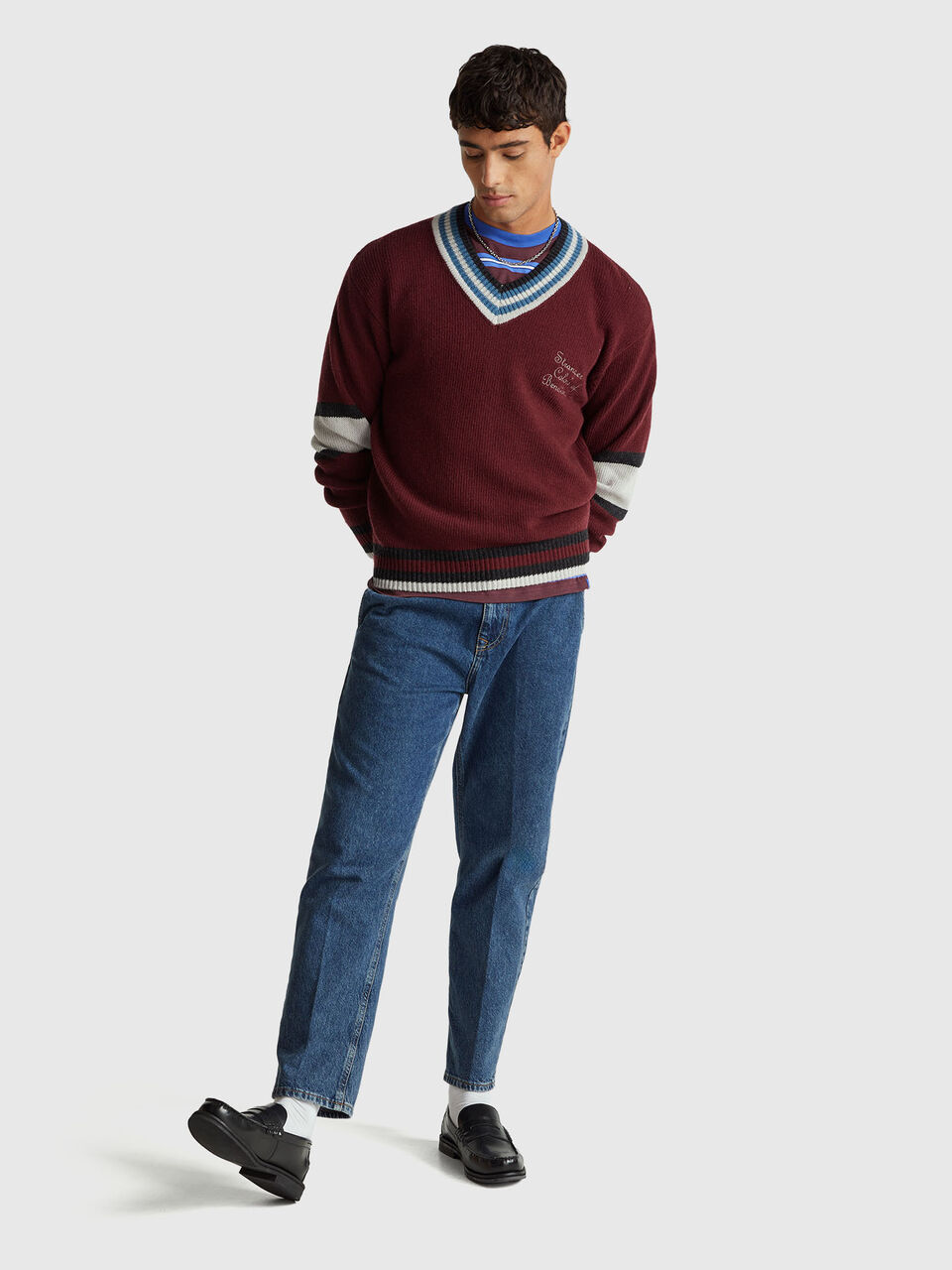 V NECK SWEATER L/S Men image number null