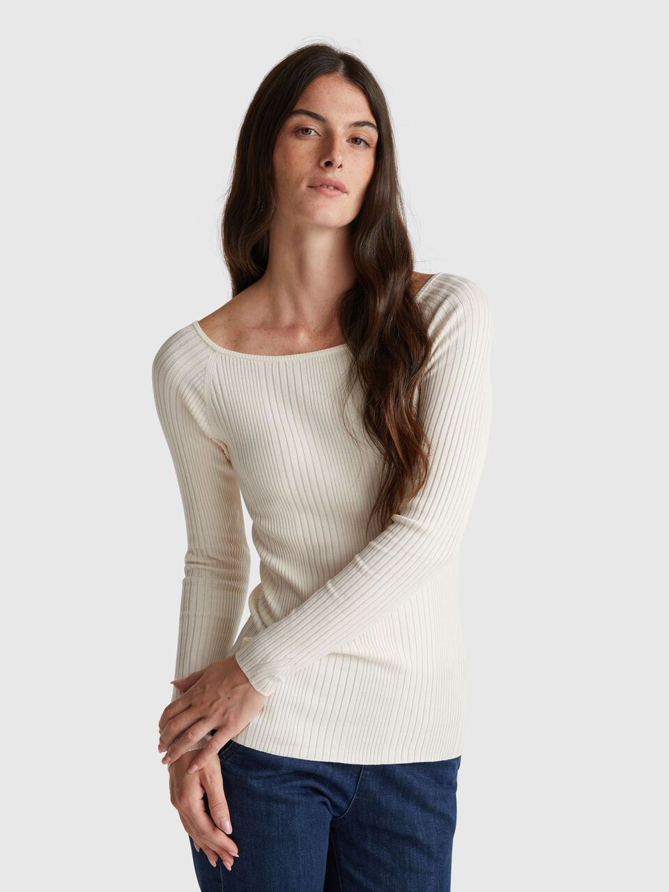 BOAT-NECK SWEAT.L/S Women image number null