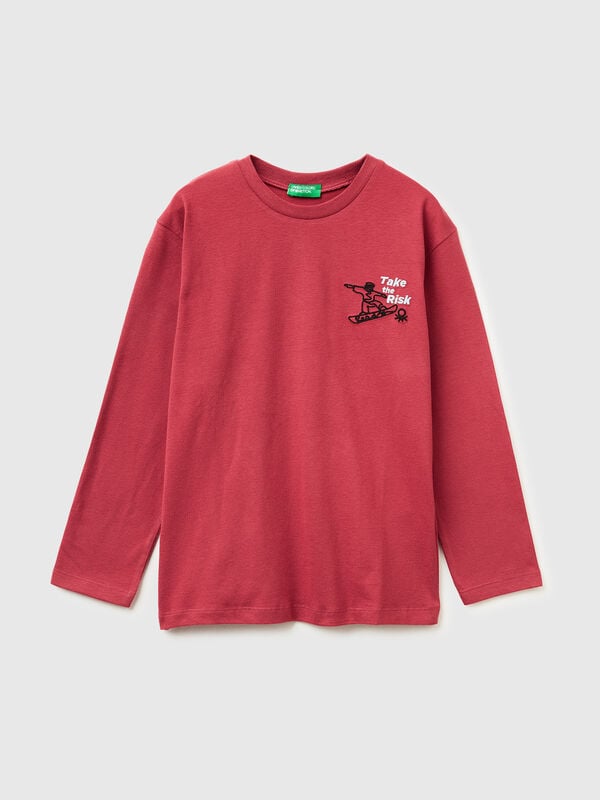T-shirt in warm cotton with print Junior Boy