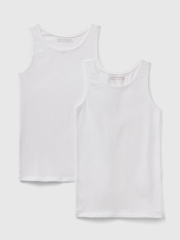 Two tank tops in super stretch cotton Junior Girl