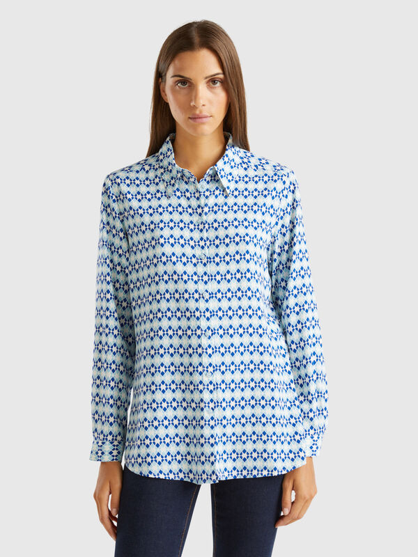 Patterned shirt in sustainable viscose Women