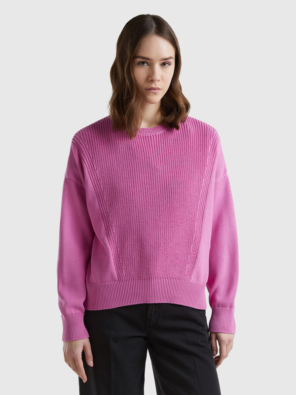 Mauve pink cotton sweater Women