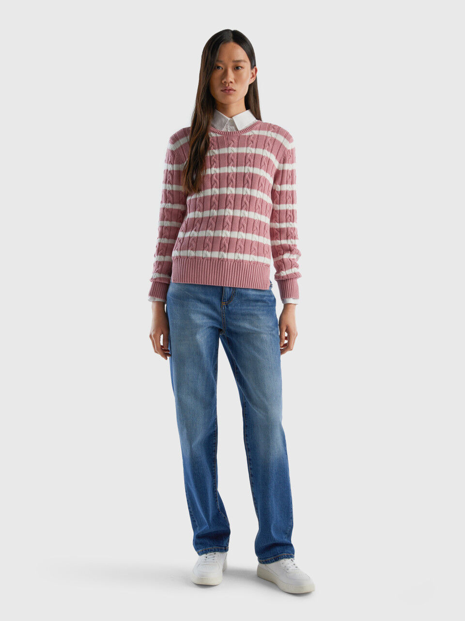 Cable knit sweater 100% cotton