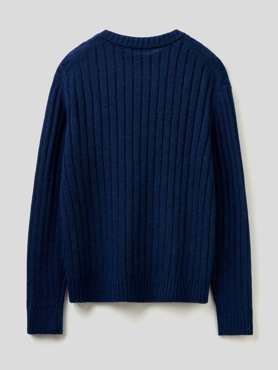 Knitted sweater with braids and ribs image number 2