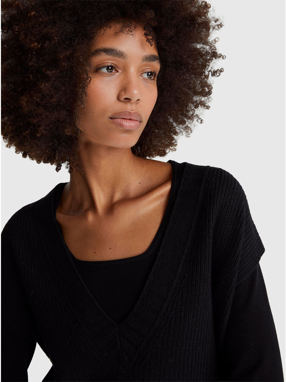 S/L V NECK SWEATER Women image number null