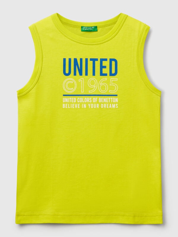Tank top in 100% organic cotton with logo Junior Boy