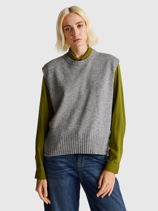 Vest in wool and viscose blend Women