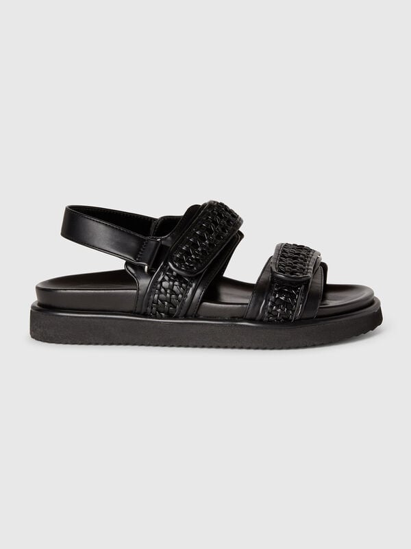 Open-toe sandals in imitation fabric Women