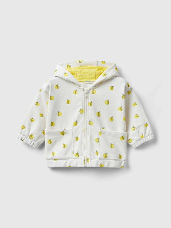 Hoodie in stretch organic cotton New Born (0-18 months)