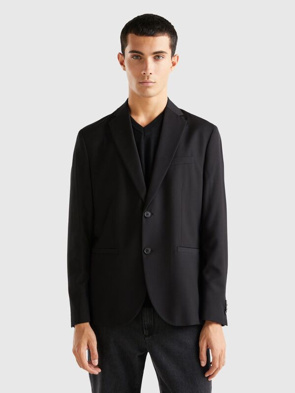 Regular fit blazer in viscose blend