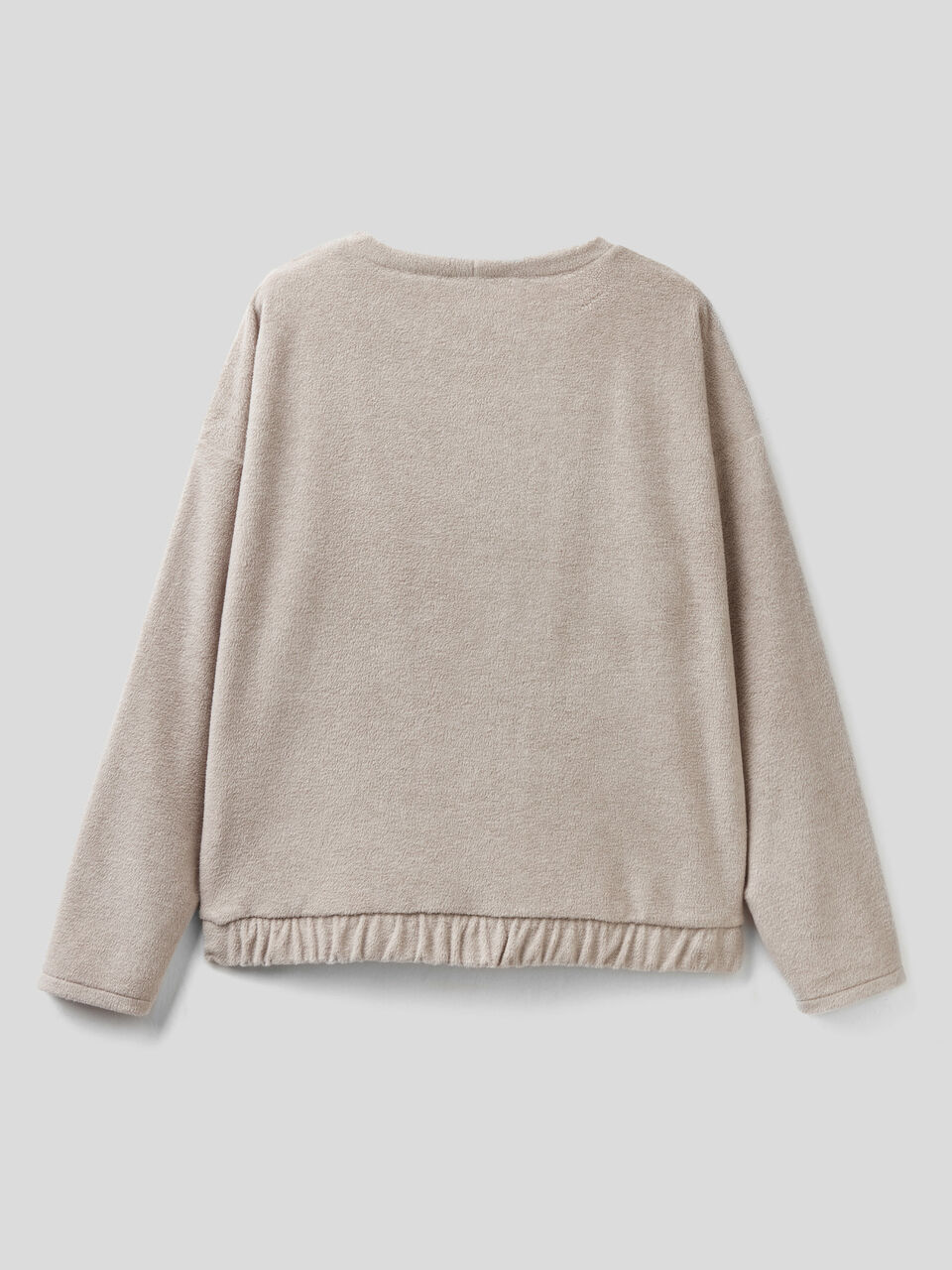 Fleece sweater with marl effect image number 2